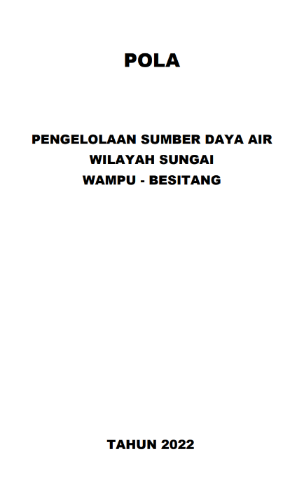 POLA Pengelolaan Sumber Daya WS WAMPU - BESITANG, Sulawesi Utara