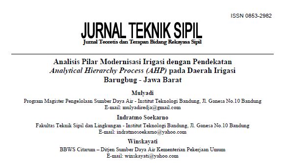 Analisis Pilar Modernisasi Irigasi dengan Pendekatan Analytical Hierarchy Process (AHP) pada Daerah Irigasi Barugbug - Jawa Barat