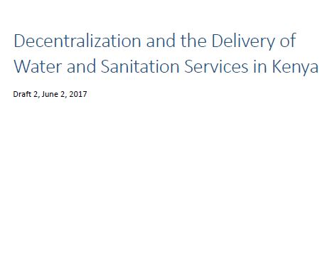 Decentralization and the Delivery of Water and Sanitation Services in Kenya