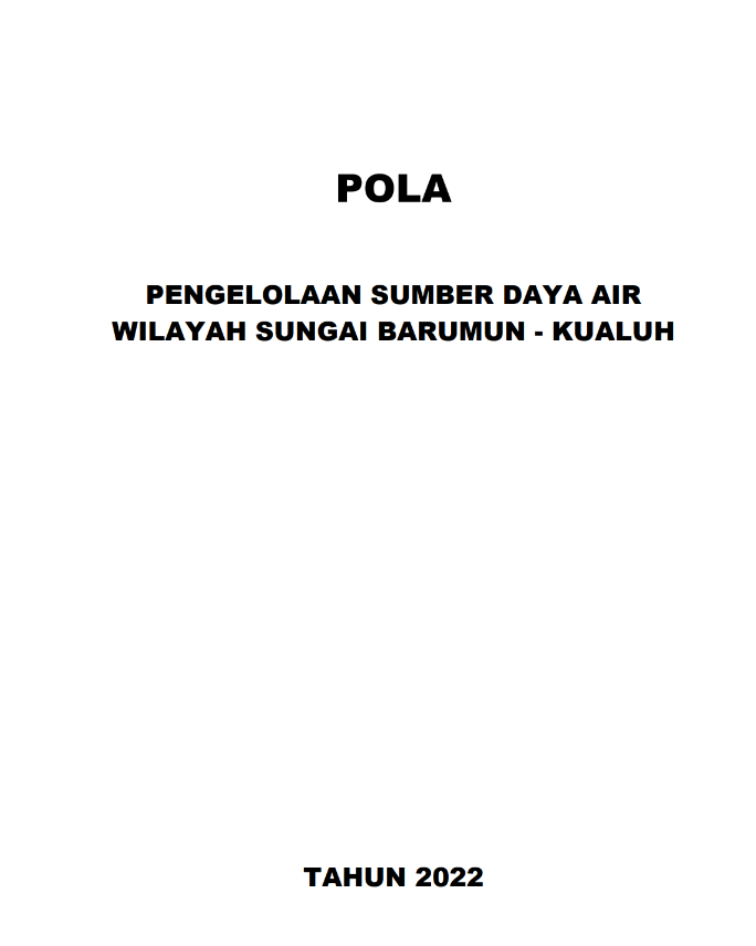 POLA Pengelolaan Sumber Daya Air WS BARUMUN KUALUH, Sulawesi Utara