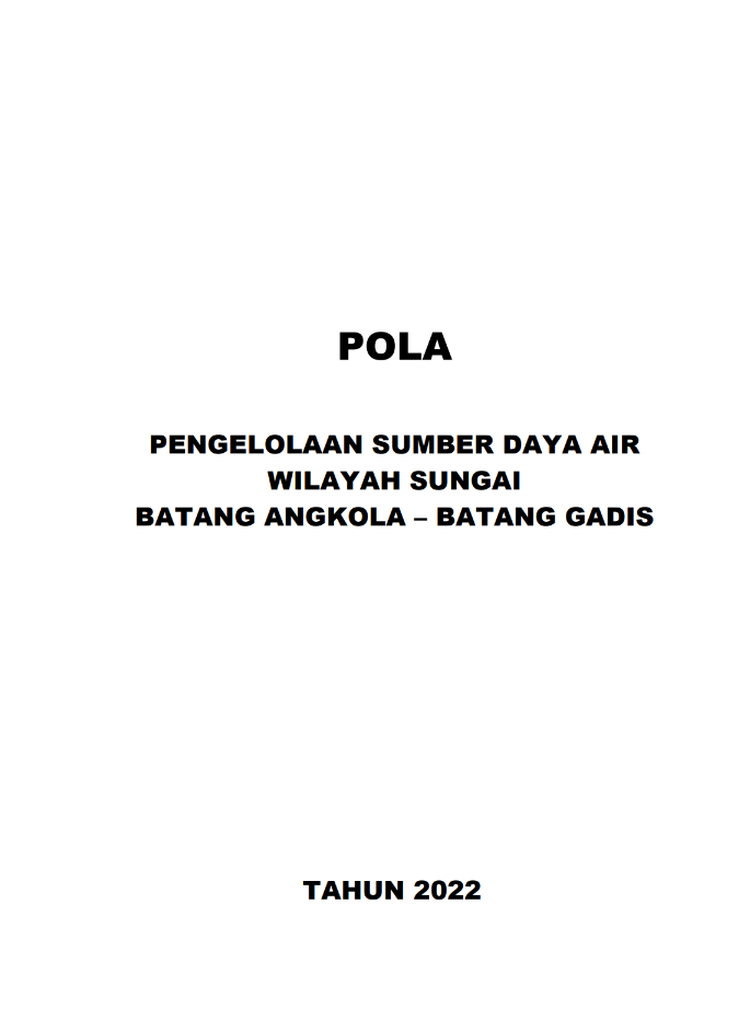 POLA Pengelolaan Sumber Daya BATANG ANGKOLA - BATANG GADIS, Sulawesi Utara