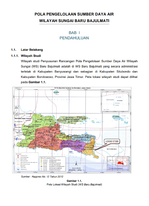 POLA Pengelolaan Sumber Daya Air WS BARU-BAJUMATI, Jawa Timur