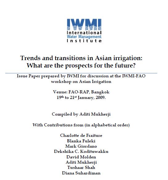 Trends and transitions in Asian irrigation: What are the prospects for the future?