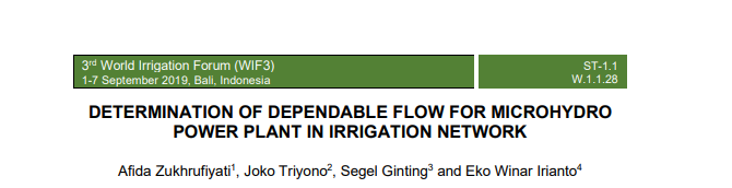 DETERMINATION OF DEPENDABLE FLOW FOR MICROHYDRO POWER PLANT IN IRRIGATION NETWORK