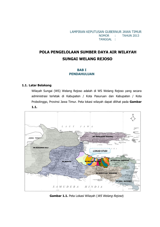 Pola WS Welang-Rejoso, Jawa Timur