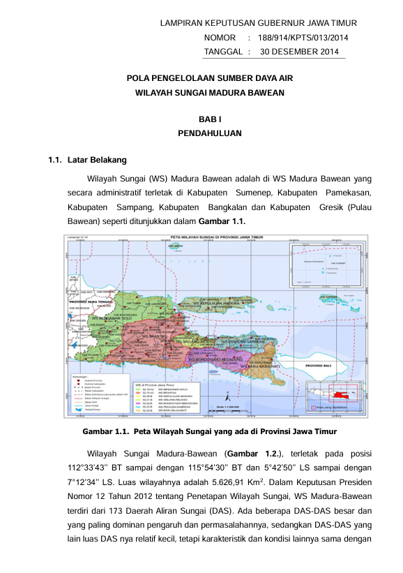 Rencana Pengelolaan Sumber Daya Air WS MADURA-BAWEAN