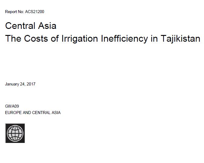 Central Asia The Costs of Irrigation Inefficiency in Tajikistan