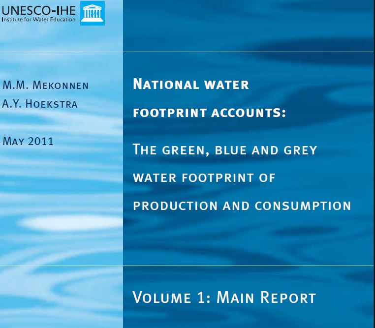 National water footprint accounts: The green, blue and grey water footprint of production and consumption